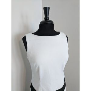 Shelli Segal White/Black Sleeveless Dress